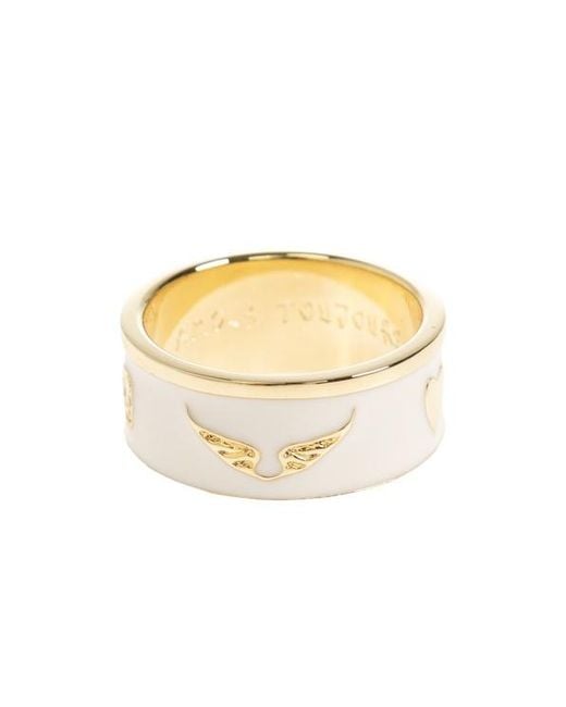 Zadig & Voltaire White Wing Motif Polished Ring