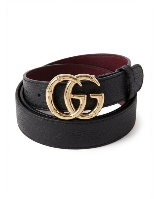 Gucci Black Logo Plaque Belt