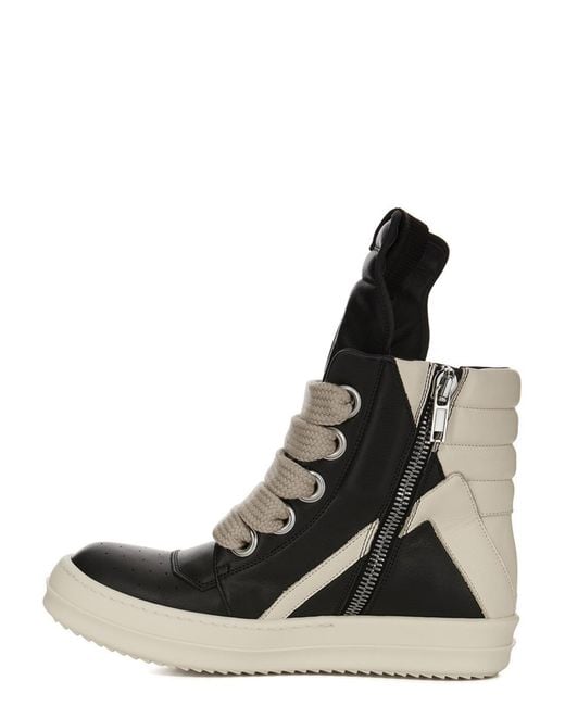 Rick Owens Black Jumbolace Geobasket Sneakers for men