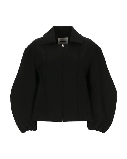 Jil Sander Black Lapel Long-Sleeved Casual Jacket
