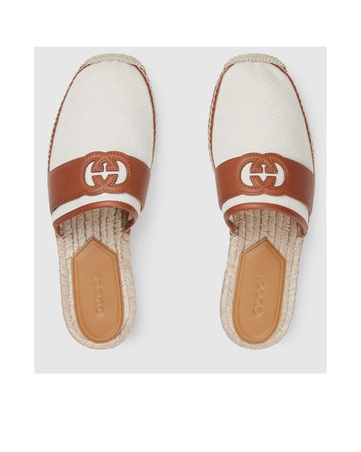 Gucci Brown Interlocking G Slide Espadrilles for men