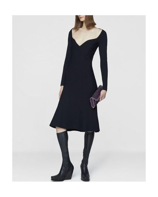 Stella McCartney Black V-Neck Flared Dress