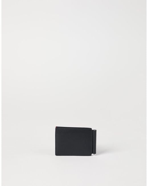Brunello Cucinelli Black Bi-Fold Money Clip Wallet for men