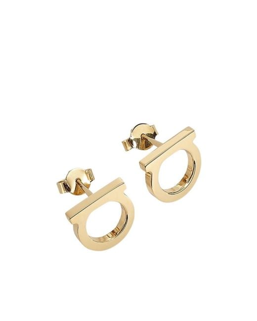 Ferragamo Metallic Ferragamo Classic Gancini Logo Earrings