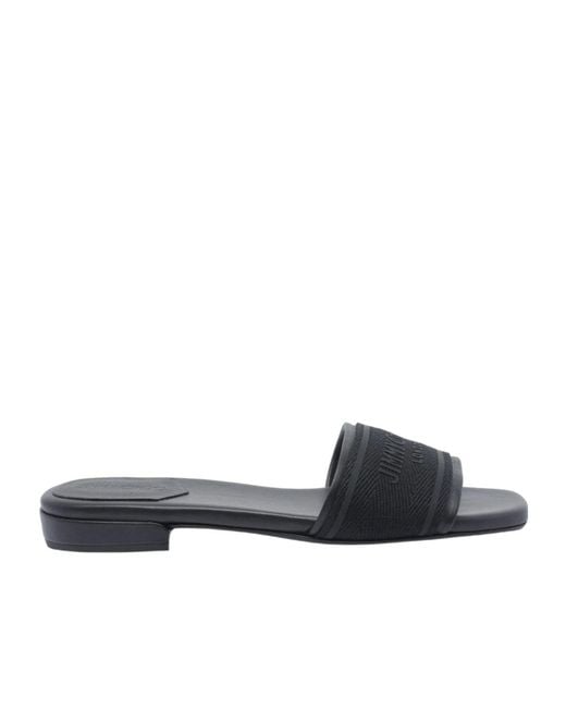 Jimmy Choo Black Open-Toe Slippers