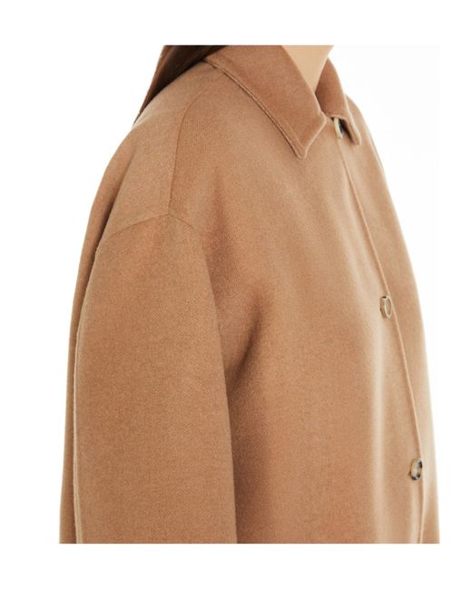 Max Mara Brown Collared Button-Up Coat