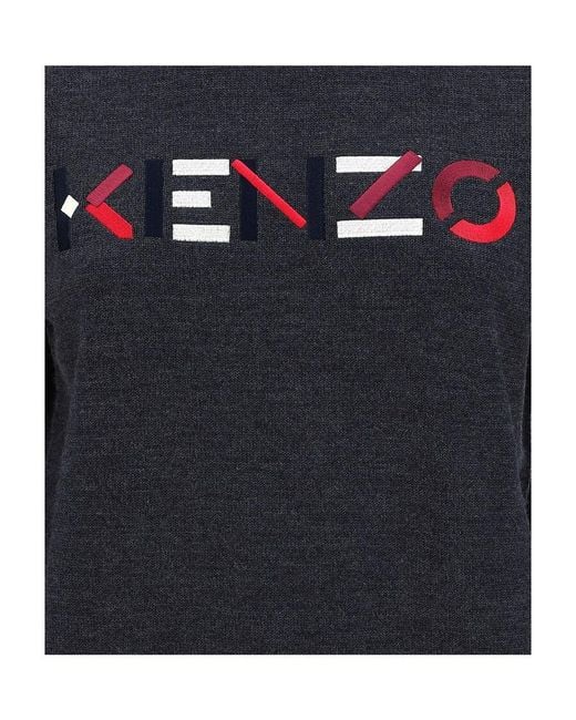 KENZO Black Embroidered Logo Jumper