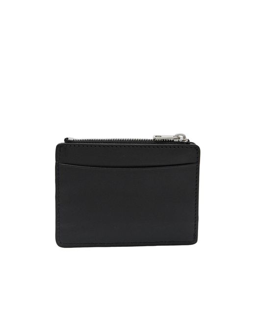A.P.C. Black Logo Printed Zipped Card Case for men