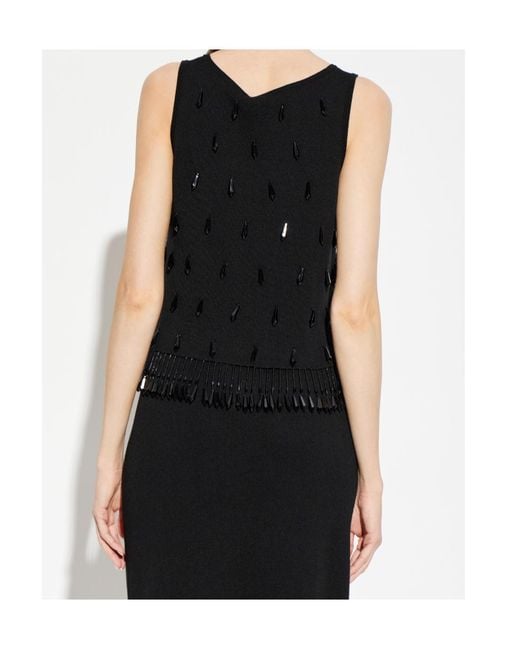 By Malene Birger Black Hysa Bead-Embellished Fringe Top