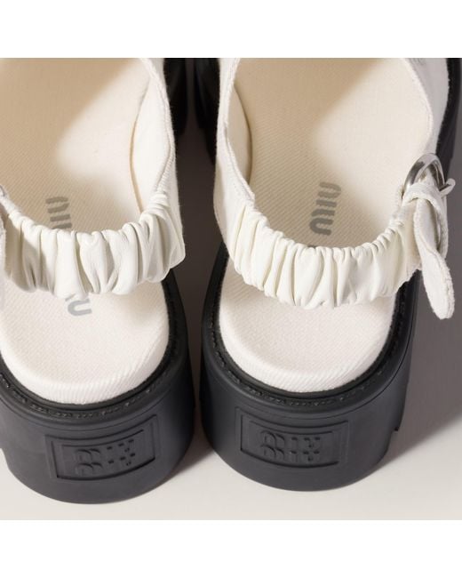 Miu Miu White Gabardine Sandals