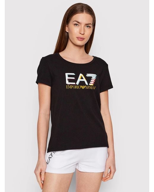 EA7 Black Item O-Neck Short-Sleeved T-Shirt