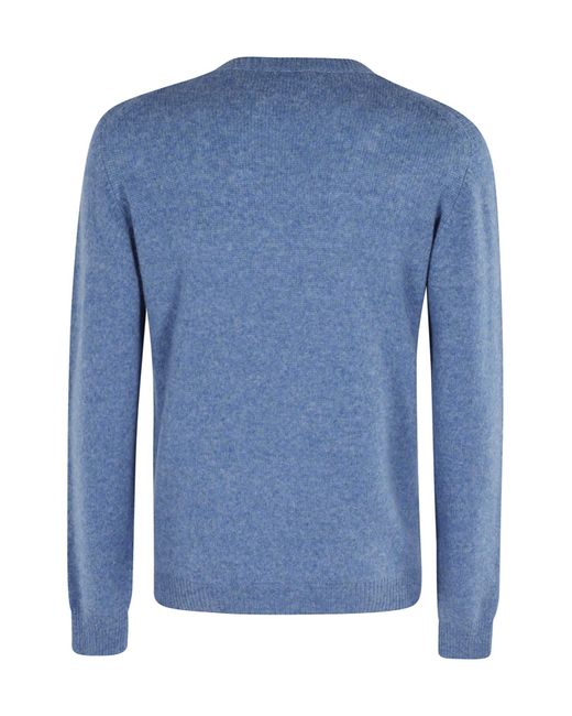 Roberto Collina Blue Crew Neck Long Sleeve Sweater for men