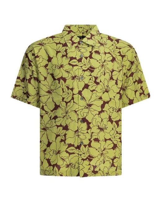 Stussy Green Collared Short-Sleeved Shirt for men