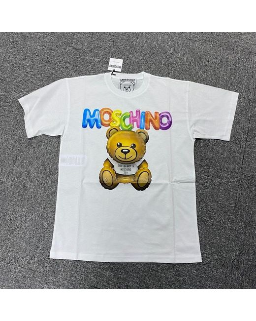 Moschino White Teddy Bear Printed T-Shirt