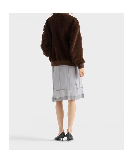 Prada Brown Zip-Up Bomber Jacket