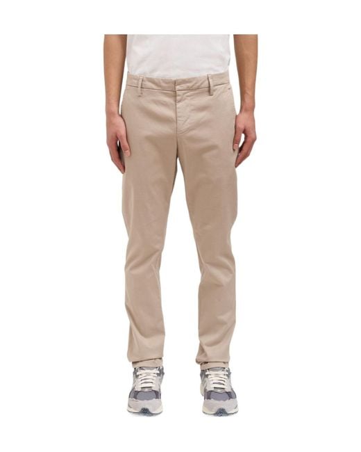 Dondup Natural Gaubert Logo Plaque Pants for men