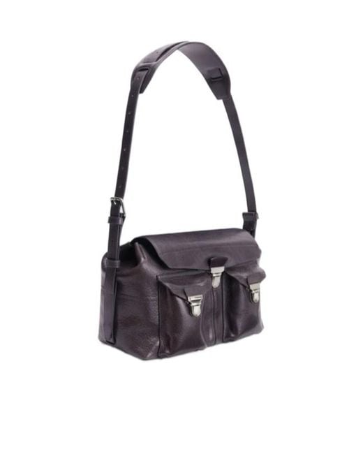 Lemaire White Medium Gear Leather Shoulder Bag for men