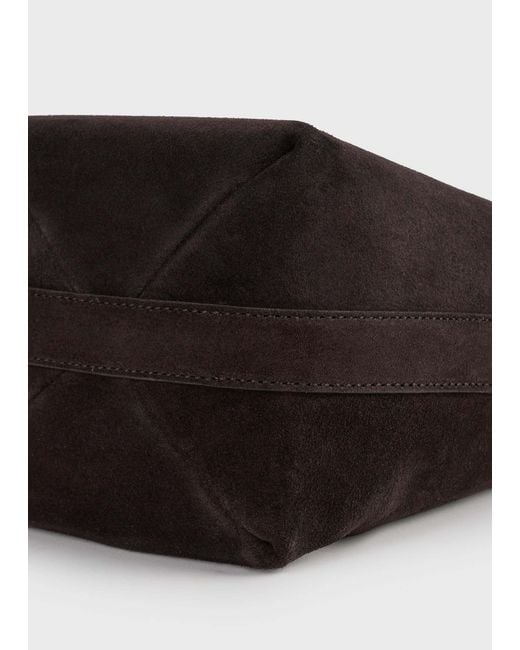 Totême Black Belted Suede Tote Bag