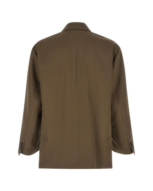 Ssstein Green Oversized Double-Breasted Blazer for men