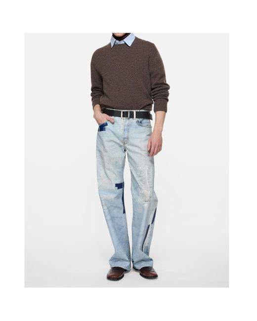 Acne Brown Cashmere Sweater With Logo for men