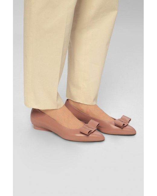 Ferragamo Pink Ferragamo Viva Ballet Flats
