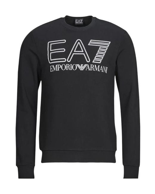 EA7 Black Logo Pattern Sweater for men