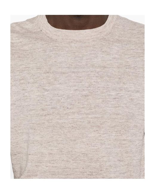 Brunello Cucinelli White Short-Sleeve Knitted T-Shirt for men