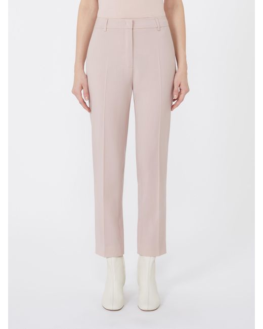 Weekend by Maxmara Pink Woollen Cloth Cigarette Trousers