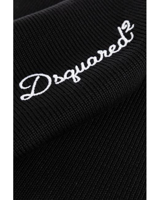 DSquared² Black Knitted Scarf for men