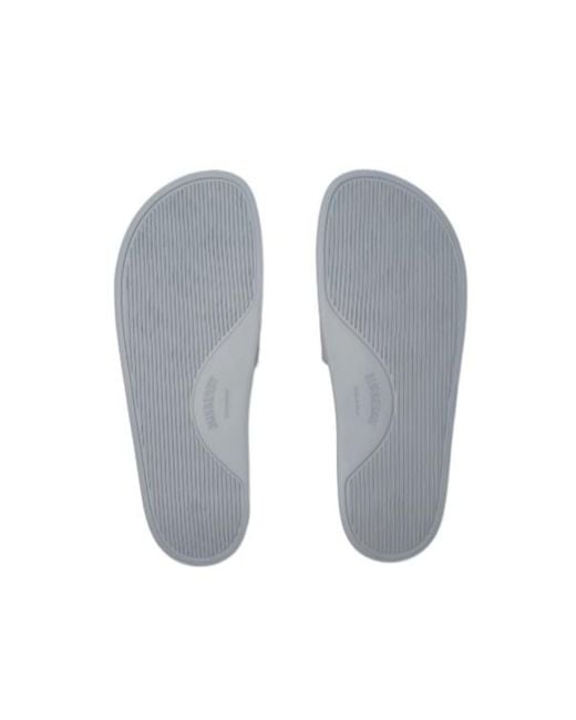 Burberry White Logo Detailed Slip-On Slides for men