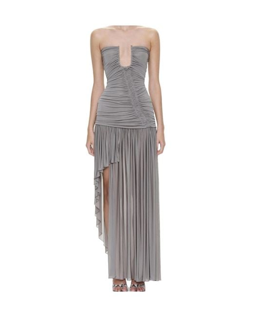 Christopher Esber Gray Arced Orion Strapless Gown