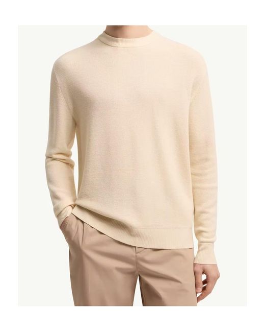 Moncler White Logo Patch Crewneck Jumper for men