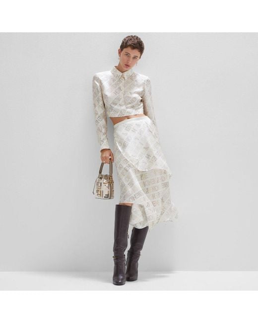Fendi White Multicolour Canvas Mini-Bag With Ff Embroidery