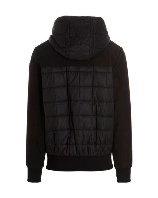 Moose Knuckles Black Padded Drawstring-Hooded Jacket for men