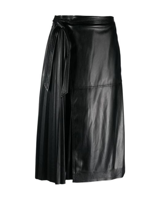 Jonathan Simkhai Black Pleat-Detail High-Waist Skirt