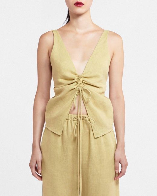 Nanushka Multicolor Linen Drawstring Top
