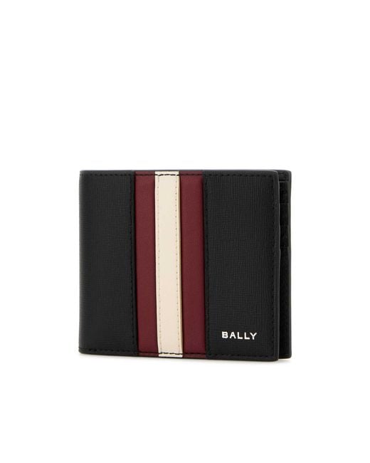 Bally Black Logo-Printed Bi-Fold Wallet for men