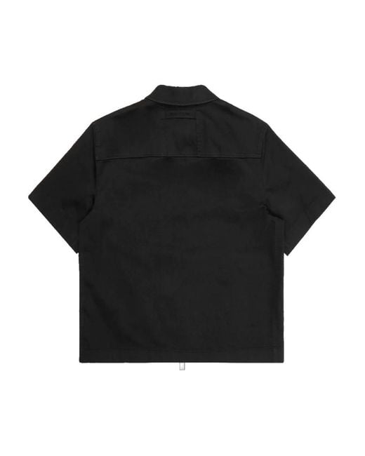 1017 ALYX 9SM Logo Short-Sleeve Zip Shirt in Black for Men | Lyst