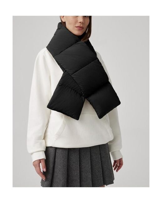Canada Goose Black Rectangle Shape Padded Scarf for men