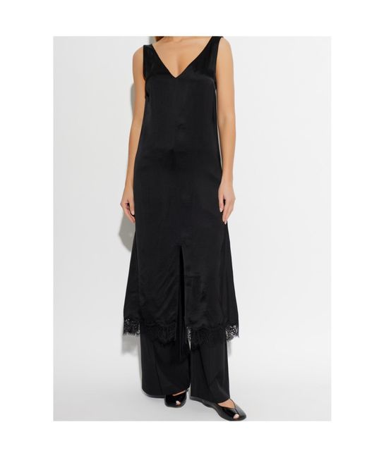 Officine Generale Black Liara V-Neck Lace Dress