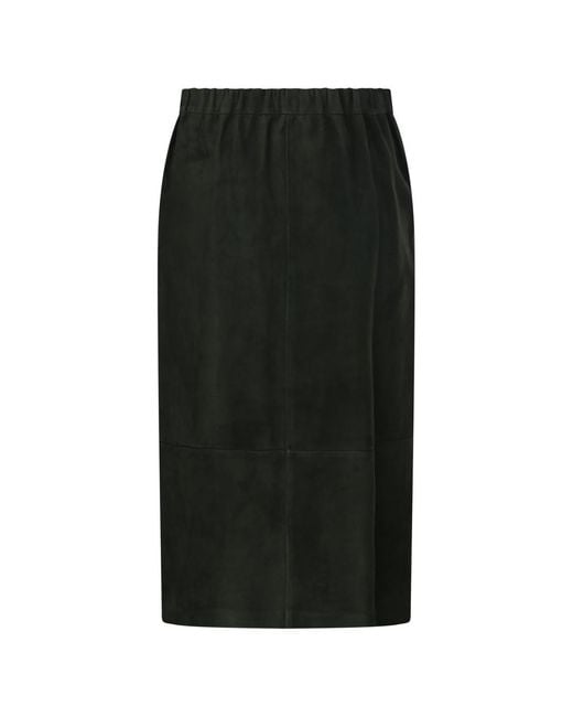 Max Mara Black Drawstring Midi Skirt