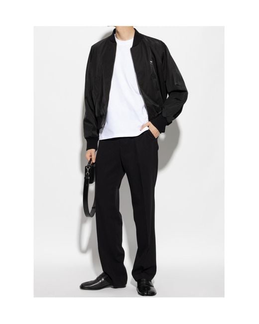 AMI Black Twill Bomber Jacket for men