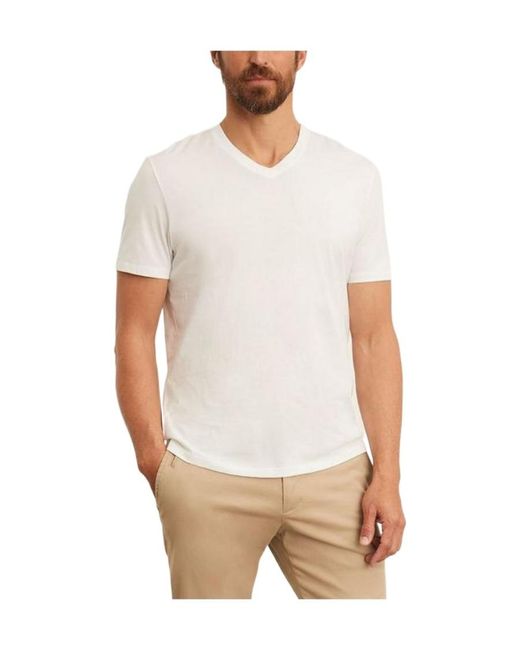 Vince White V-Collar Short-Sleeved T-Shirt for men