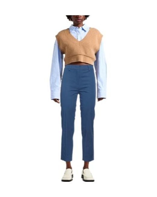 Weekend by Maxmara Blue Straight-Leg Trousers