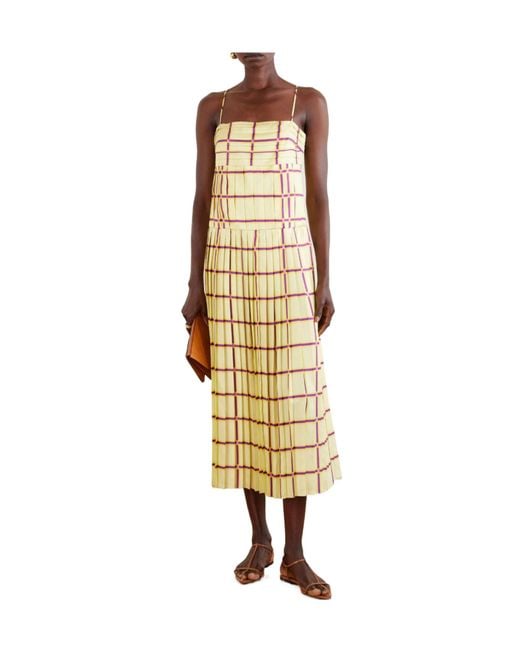 Emilia Wickstead Metallic Silk-Twill Midi Dress