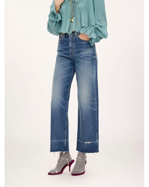 Chloé Blue Chloé High-Rise Wide-Leg Jeans