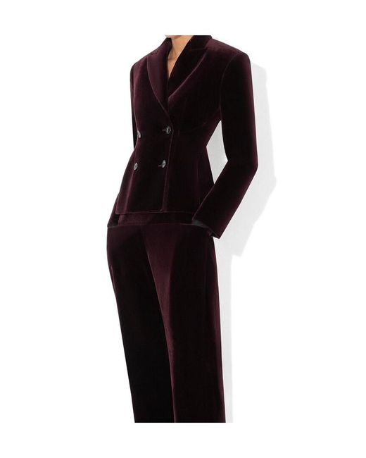 Alaïa Purple Cotton Velvet Double-Breasted Jacket