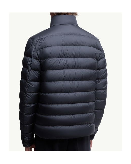 Moncler Blue Lyco High-Neck Quilted Jacket for men