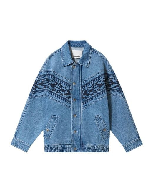 Isabel Marant Blue Julian Embroidered Denim Jacket for men