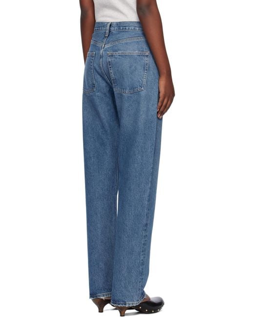 Agolde Blue High Waist Denim Trousers